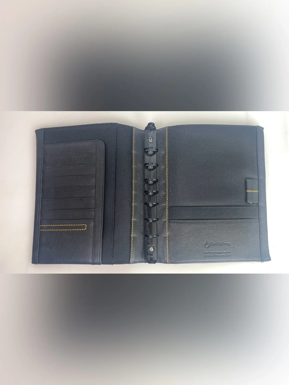 Franklin Covey Planner Nappa Leather 7-Ring Binder Organizer Cover Black 9x7.5”